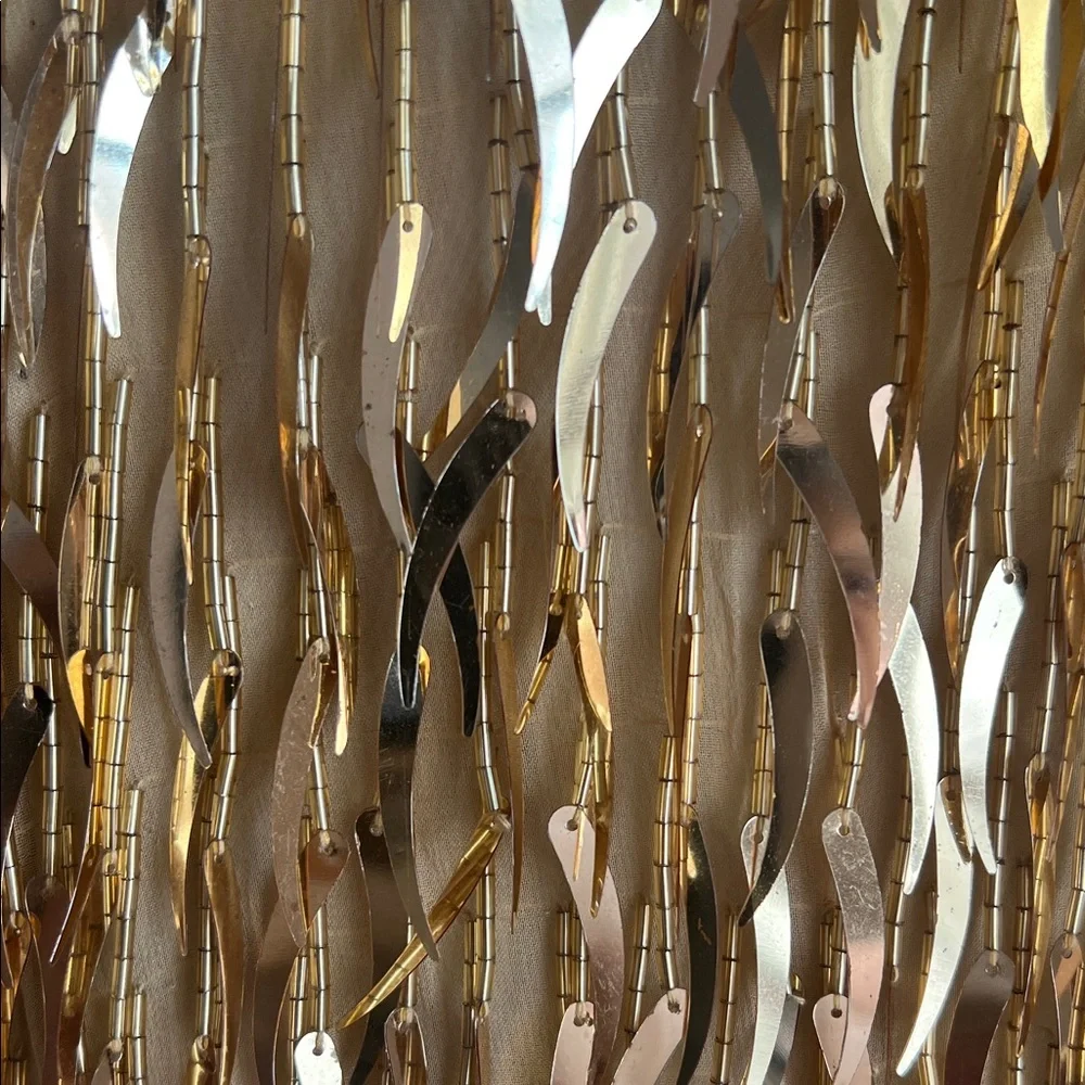 Casual Corner Gold Sequin Fringe Dress - Picture 3 of 4